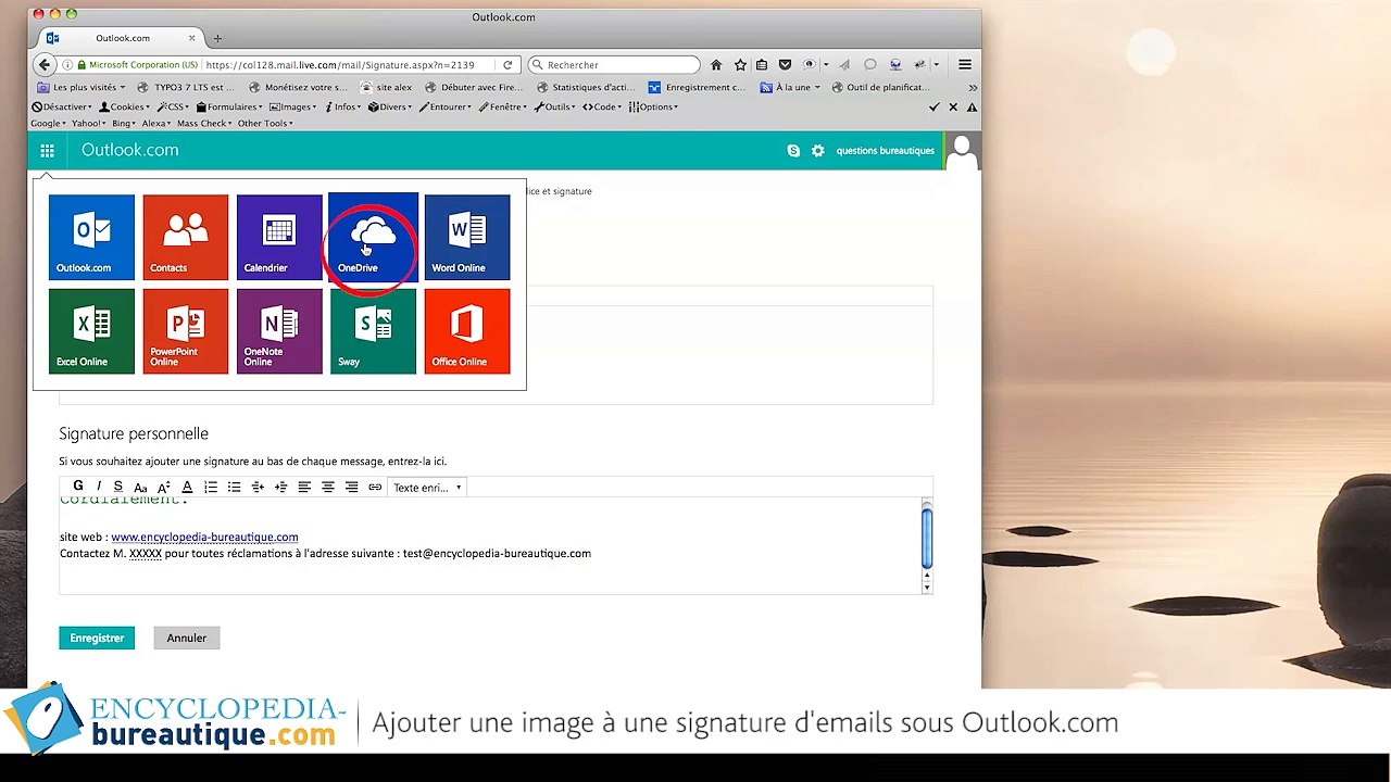 Comment ajouter une image à une signature d'un mail outlook.com
