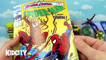 Spiderman vs Venom vs Carnage Superhero Battle Play-Doh Surprise Egg w/ Spiderman Toys & Marvel Toys