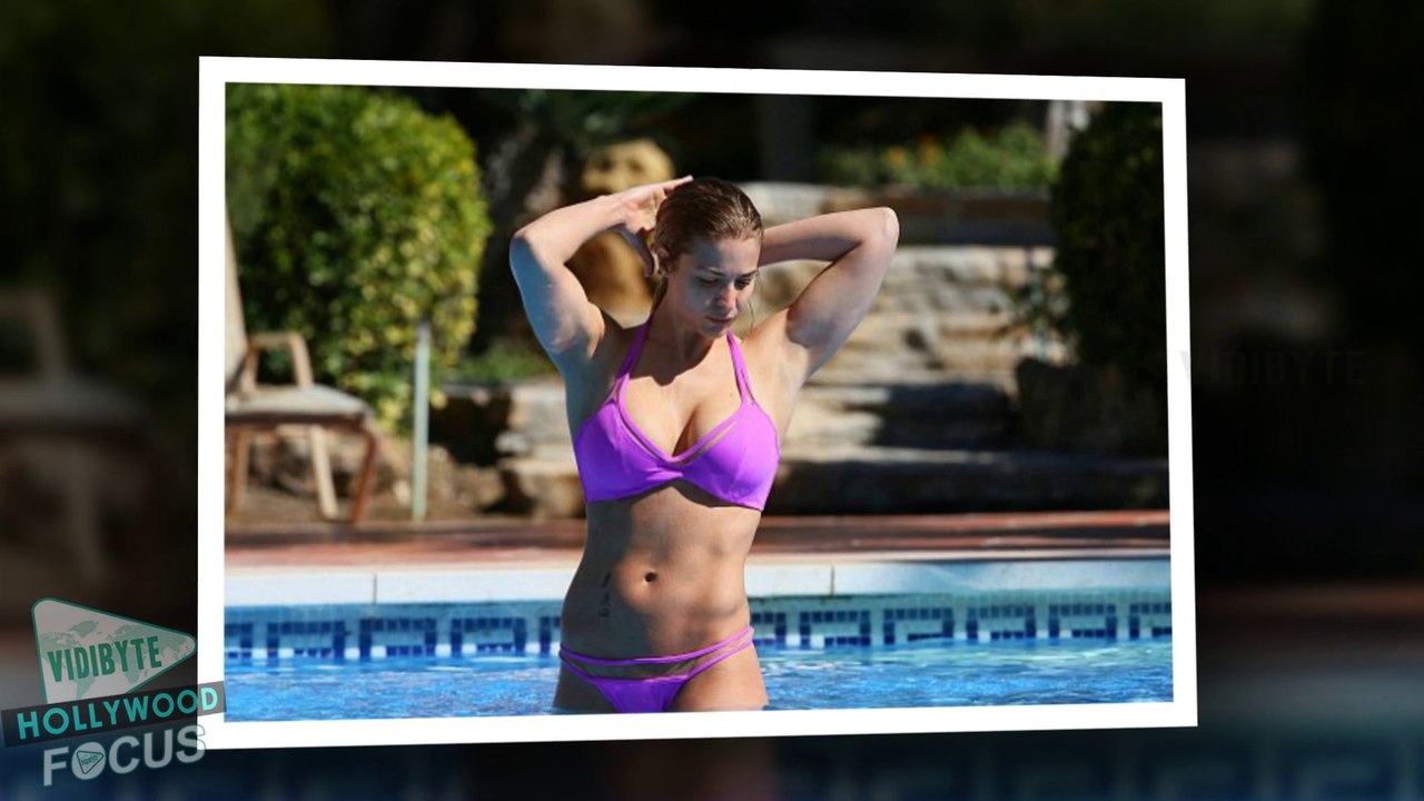 Gemma Atkinson Wears Tiny Pink Bikini while on Marbella Holiday