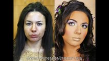 Atemberaubende Vor und Nach dem Make-up