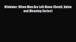 Read Widower: When Men Are Left Alone (Death Value and Meaning Series) Ebook Free