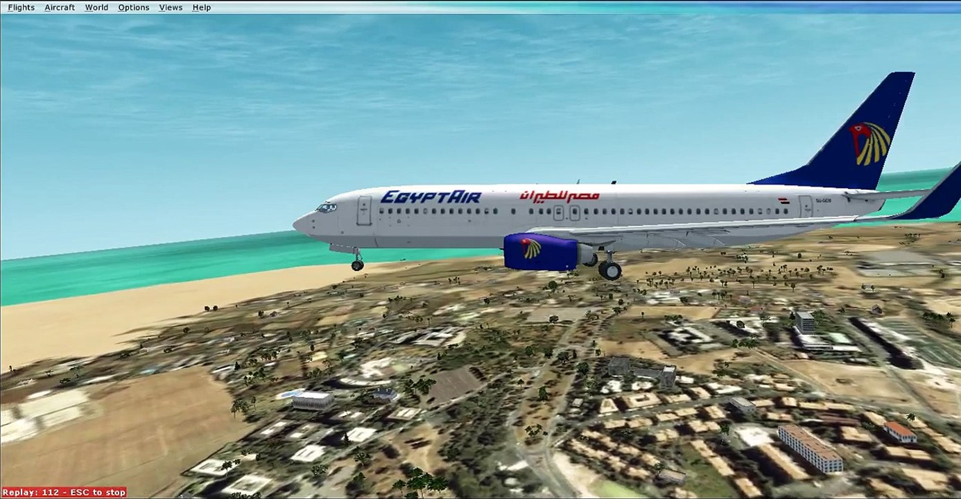 FSX Old egypt air Landing at Doha Int Airpor