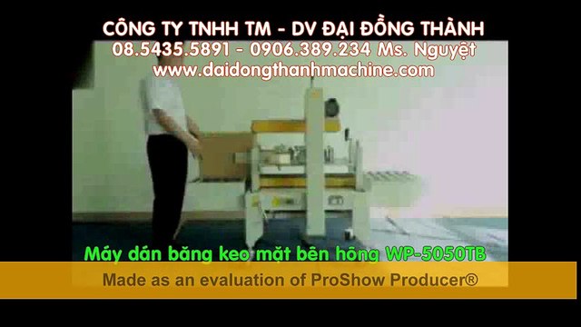 0906.389.234 - Máy dán băng keo mặt bên hông thùng carton WP-5050S, máy dán thùng carton tự động WELLPACK