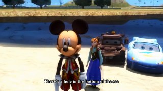 Spiderman Car For Kids - There's a Hole in the Bottom of the Sea -  Princess Mickey Mouse meets Frozen Anna
