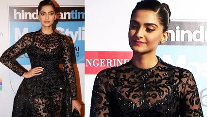 Sonam Kapoor In TRANSPARENT Dress @ HT Style Awards 2016