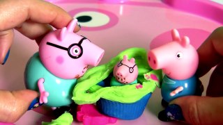 Giant Peppa Pig Play-Doh Head Mold Peppa's Face with Dough Pizza & Cupcake Surprise - YouTube