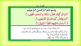 Surah 105 – Chapter 105 Al Fil  complete Quran with Urdu Hindi translation