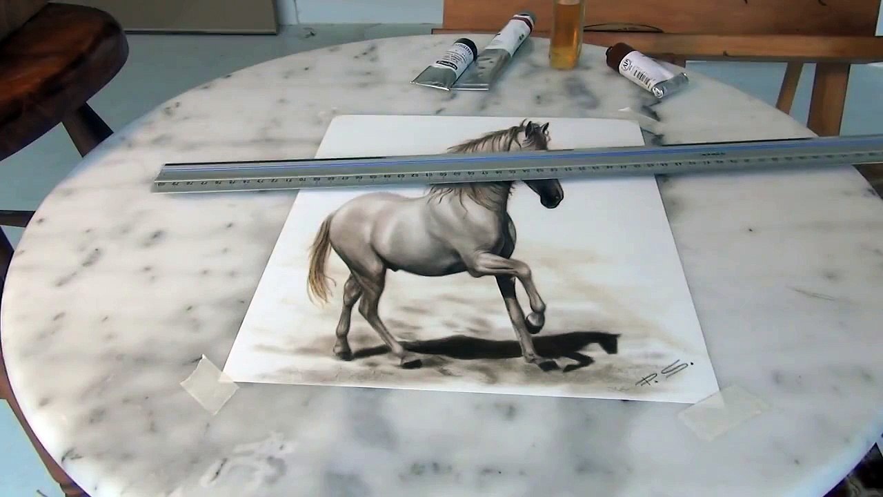 Speed Drawing of a Horse in 3D !
