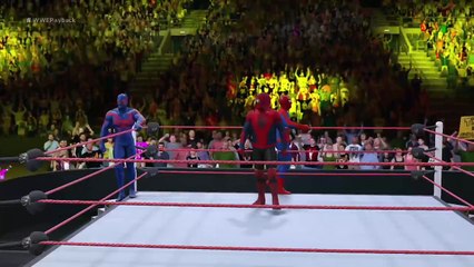 WWE 2K16 - SPIDERMAN VS SPIDER-MAN VILLAINS - VENOM, KINGPIN, GREEN GOBLIN VS SPIDERMAN