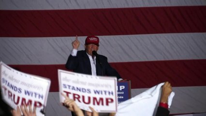 Donald Trump Loves Woman Holding "Hispanics For Trump" Sign