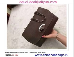 Mulberry Medium Lily Taupe Real Leather Replica for Sale