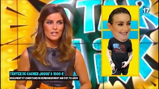 Amelie Bitoun 06/02/2016 Sexy in black leather top tight pants and high boots