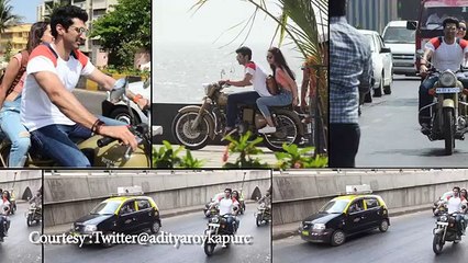OK Jaanu On Location - Shraddha Kapoor & Aditya Roy On A Bike Ride