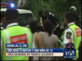 Una mujer y una niña de 12 años murieron en un trágico accidente en El Oro