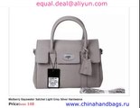 Mulberry Bayswater Satchel Light Grey Leather Replica for Sale