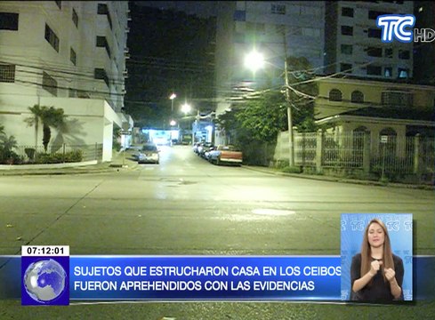 Sujetos que estrucharon casa en Los Ceibos fueron aprehendidos con las evidencias