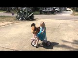 Adorable Three Year Old Gives Pet Chicken Tricycle Ride
