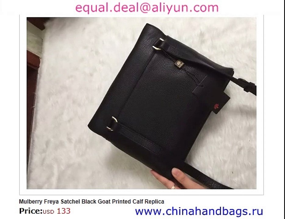 Mulberry Freya Satchel Black Real Leather Replica for Sale