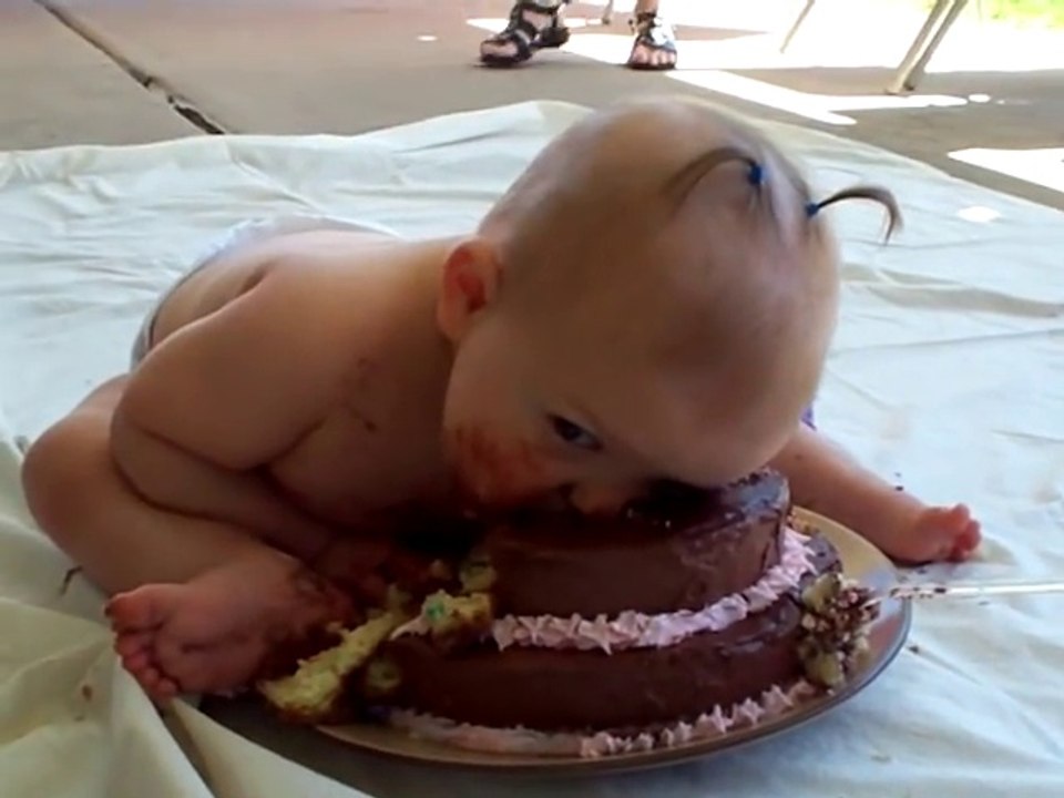 March bestof whatsapp video First Birthday Cake  Funny Baby