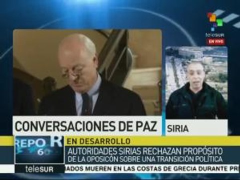 Siria: autoridades rechazan plan opositor sobre transición política