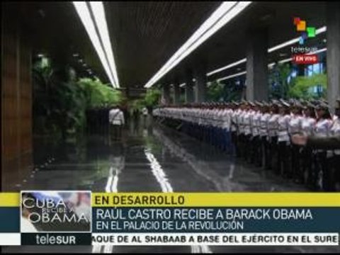 Cuba: Raúl Castro recibe a Obama en el Palacio de la Revolución