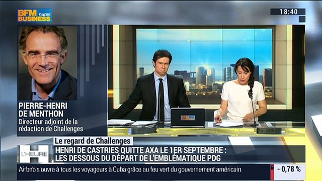 Le regard de Challenges: Henri de Castries va quitter AXA le 1er septembre prochain - 21/03