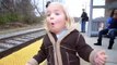 Реакция 3-ех летней девочки на поезд. The reaction of 3-year-old girl ex train