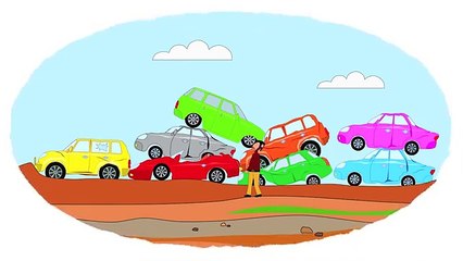 Мультик - Раскраска. Учим Цвета - Монстр-трак на полосе препятствий - Monster truck stunts