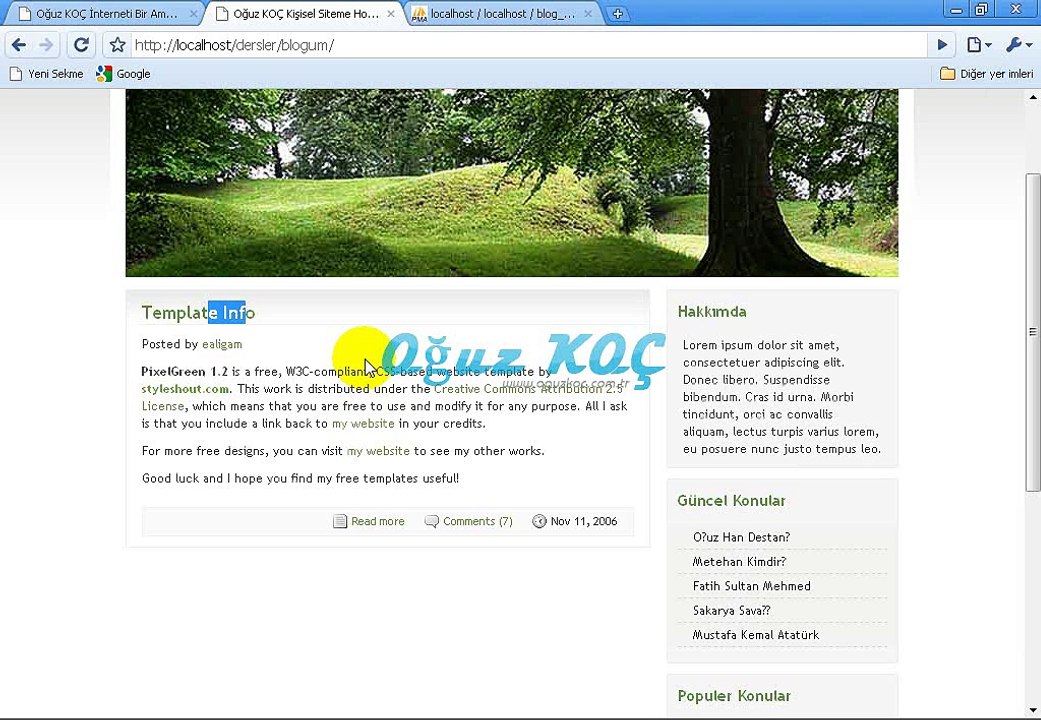 PHP Blog Kodlama 3 Görsel Ders