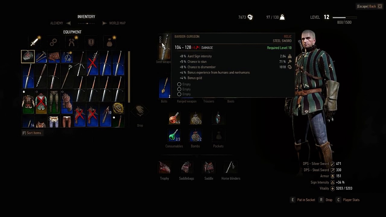 BARBER SURGEON Steel Sword Location [Level 10] The Witcher 3