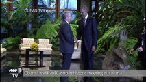 Presidents Barack Obama and Raul Castro meet in Havana