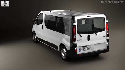 Renault Trafic Passenger Van LWB 2010 by 3D model store Humster3D.com