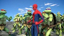 Spiderman vs Teenage Mutant Ninja Turtles ARMY - EPIC BATTLE