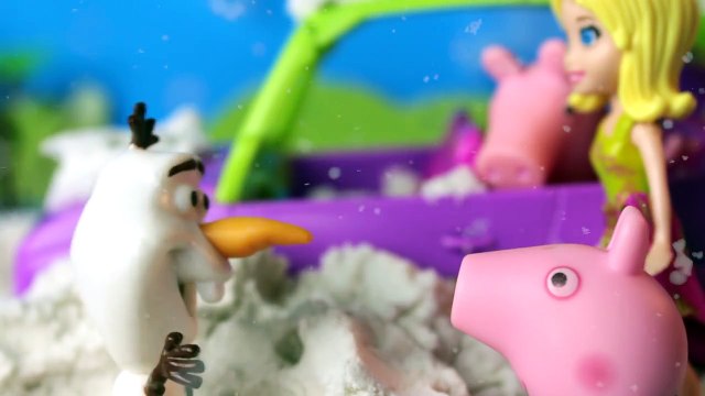 Peppa Pig George carro salvo pela Elsa Frozen Anna DisneyKids Frozen Portugues Brasil [Par