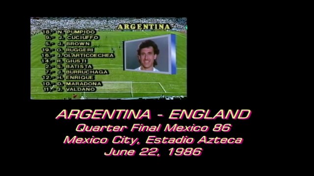 Maradona Goal of the Century - VÃ­ctor Hugo Morales commentary - Argentina-England 2-1 1986