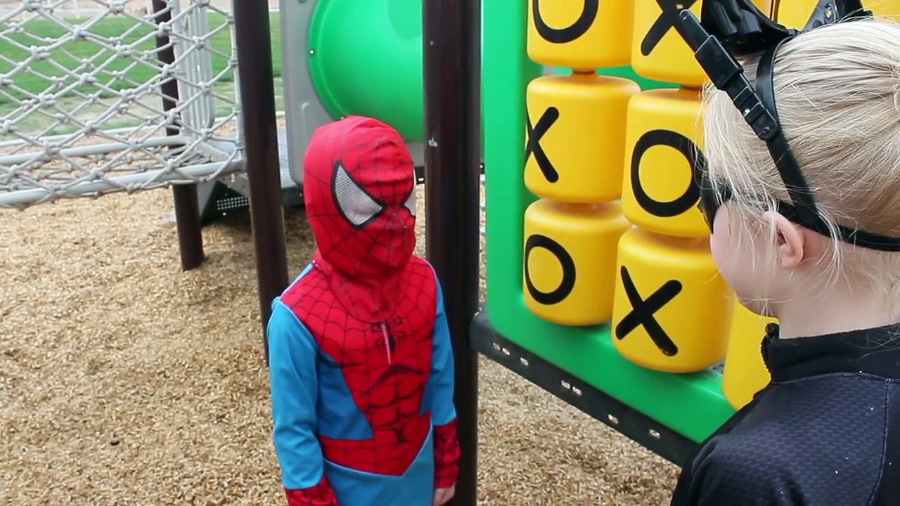 New Little Spiderman & Venom Vs Catwoman - Real Life Superhero Battle!