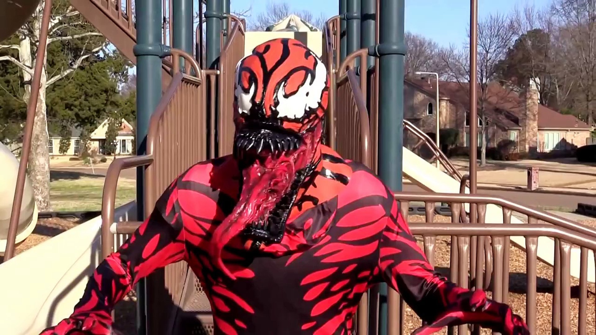 Kid Heroes Spiderman & Black Spiderman VS Carnage - Real Life Superhero  Battle. who will win?, حجم الصورة 1920x1080