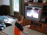 Tyler playing Wii boxing