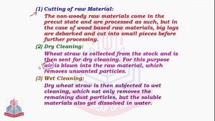 Steps Involving in the Neutral Sulphite semi chemical process