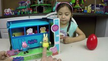NEW PEPPA PIG SCHOOL BUS PLAYSET SURPRISE EGG Peppa Pigs School Kids Toys Unboxing Toy Op