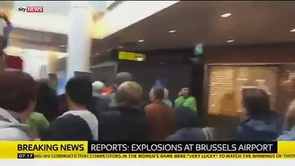 aftermath of explosion at Brussels Airport 22 March 2016