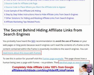 The Secret Behind Hiding Affiliate Links from Search Engines