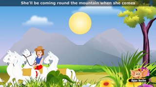 Shell Be Coming Round The Mountain (HD with lyrics) - EFlashApps Nursery Rhymes