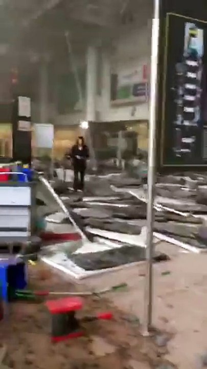 Footage immediately after explosions in Belgium