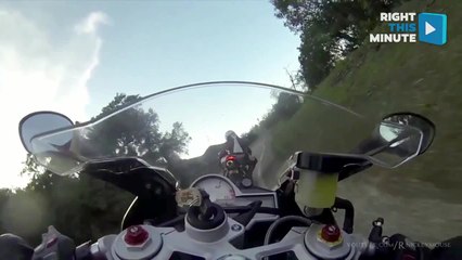 Two Bikers Crash on Beautiful Mountainside Ride in California