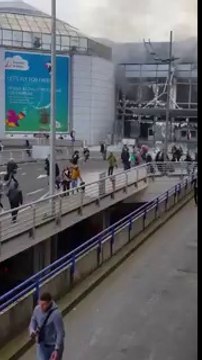 Two loud explosions at Zaventem airport in Brussels, Belgium