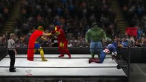WWE 2K15 AVENGERS HULK VS CAPTAIN AMERICA VS THOR VS IRON MAN EPIC BATTLE