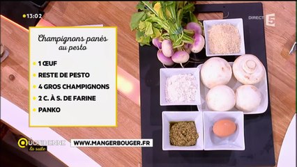 Recette : champignons panés au pesto