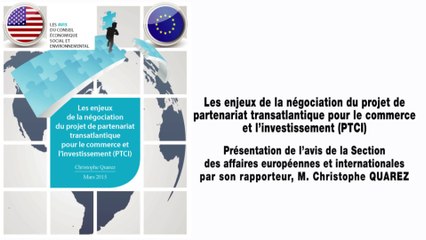 Les enjeux de la négociation du projet de partenariat transatlantique pour le commerce et l’investissement (PTCI) - cese
