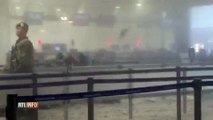 فيديو من داخل مطار بروكسال عقب الإنفجار : صرخات إستغاثة و أمّ تحتضن إبنها لحمايته